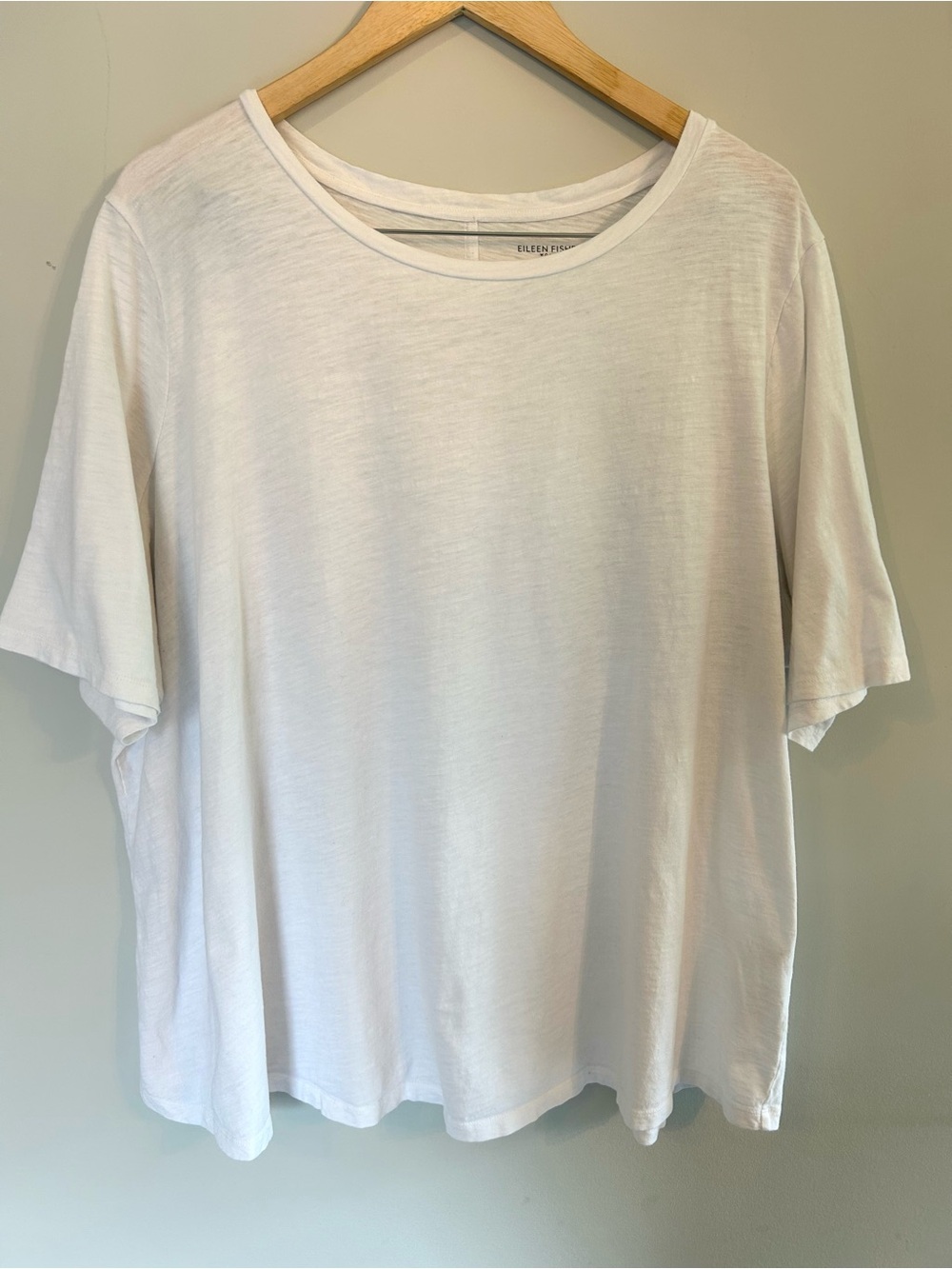 Eileen Fisher Lightweight 100% Organic Cotton White Short Sleeve Tee Shirt 3X